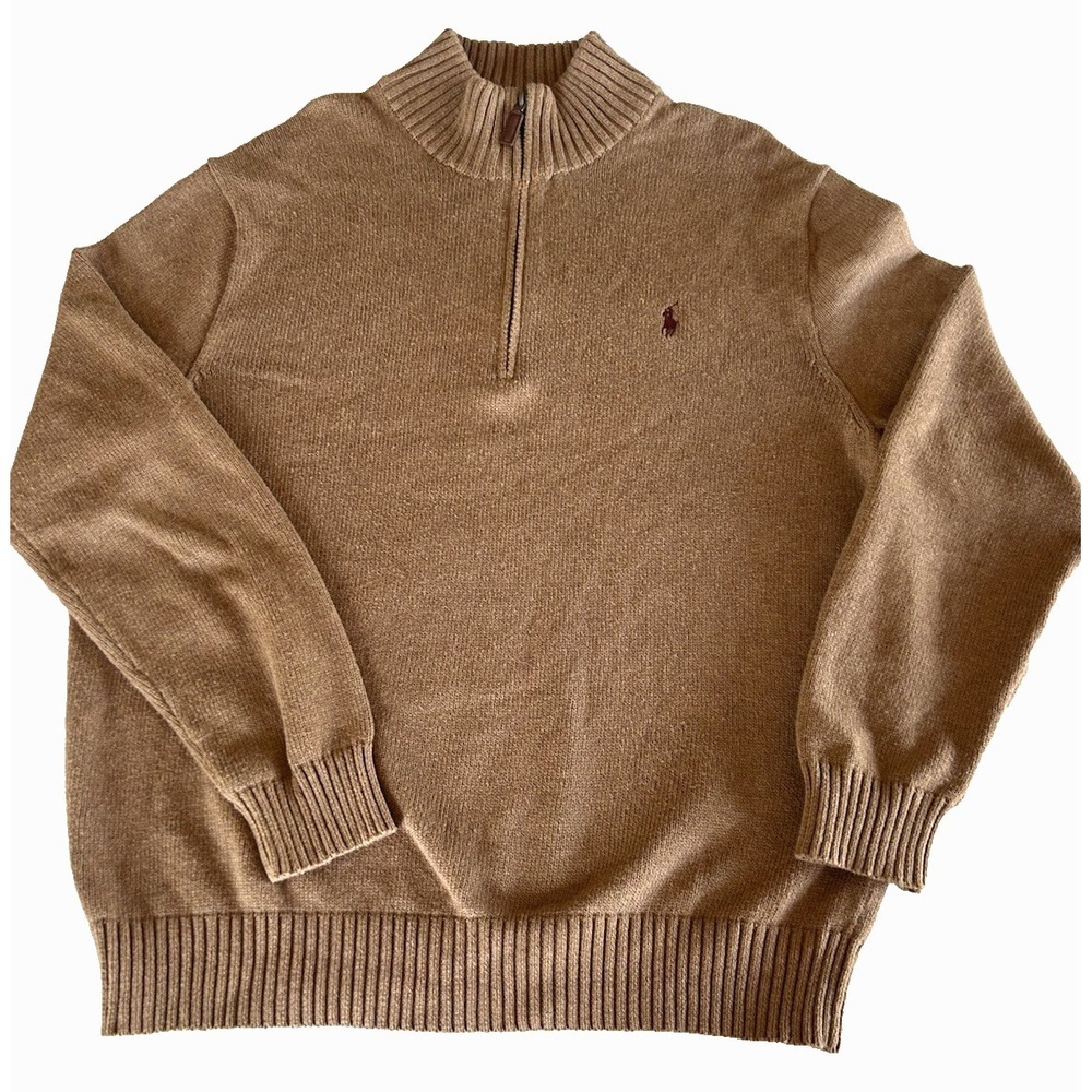 Polo Ralph Lauren 100% Cotton 1/4 Zip Sweater Old Money Preppy Modern
